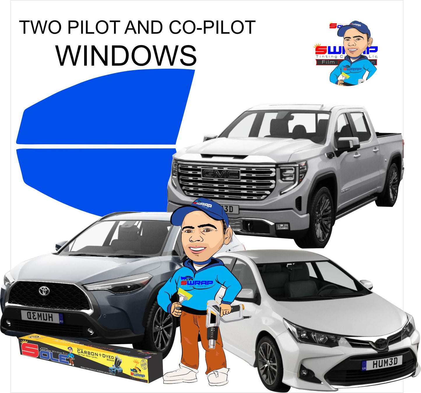 Pre-cut/Ncarbon Driver/Passenger Window